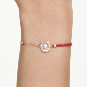 Swarovski Symbolica Crystal Pearl Rose Gold Horseshoe Bracelet NIB Retail:$139